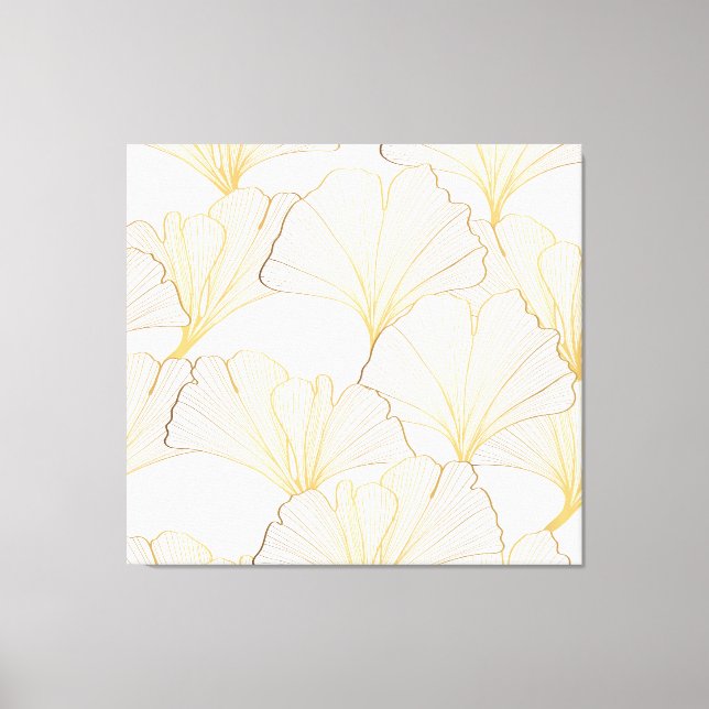 Toile Ginkgo Gold : Arrangement de feuille luxueux (Recto)