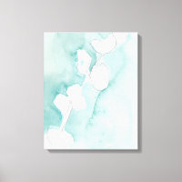 Ginkgo sur Dusty Turquoise - Blanc