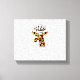Toile Girafe Chef - Jolie girafe avec un chapeau de chef