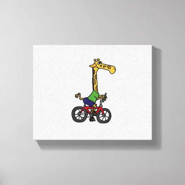 Toile Girafe Cool qui fait du vélo  (Recto)