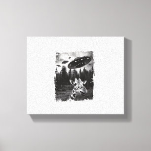 Toile Girafe Drôle UFO Zoo Animal Étrange Mème Graphique