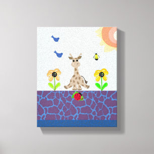 Toile Girafe fantaisiste dans un paysage naturel