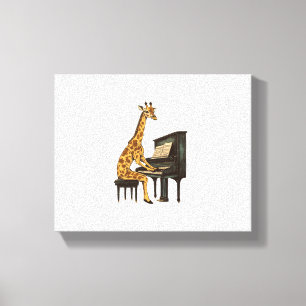 Toile Girafe Mignonne Jouant du Piano Girafes Musicien M
