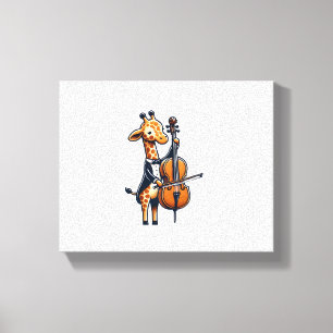 Toile Girafe Mignonne Jouant du Violoncelle Girafes Musi