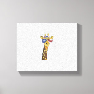 Toile Girafe patriotique drôle du 4 juillet drapeau amér