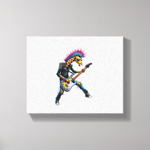 Toile Girafe Punk Drôle, Girafe Gothique Rock'n Roll, Gu