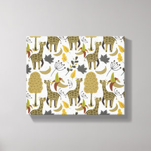 Toile Girafe sans couture motif jaune blanc haute