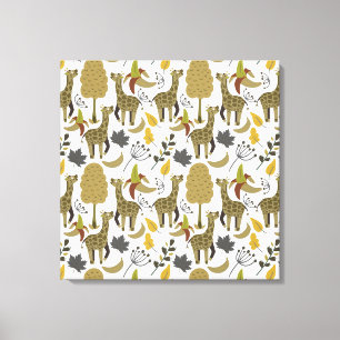 Toile Girafe sans couture motif jaune blanc haute