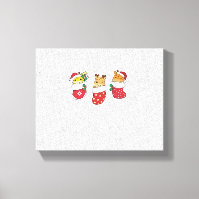 Toile Girafes Mignons Dans Chaussette De Noël Pour Giraf (Recto)