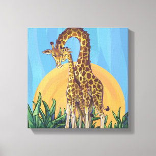 Toile Giraffe maman et bébé