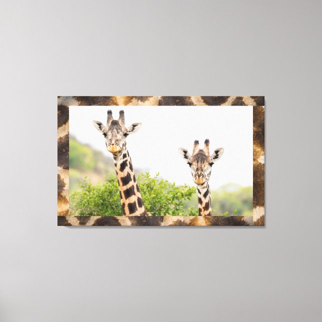 Toile Giraffe Peek-a-boo Portrait Wall Art (Recto)