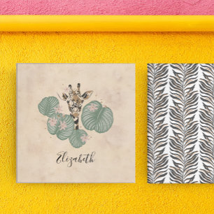 Toile Giraffe Safari Animal Botanique