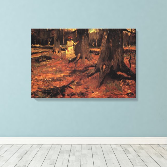 Toile Girl in White in the Woods by Vincent van Gogh (Insitu (Plancher de Bois))