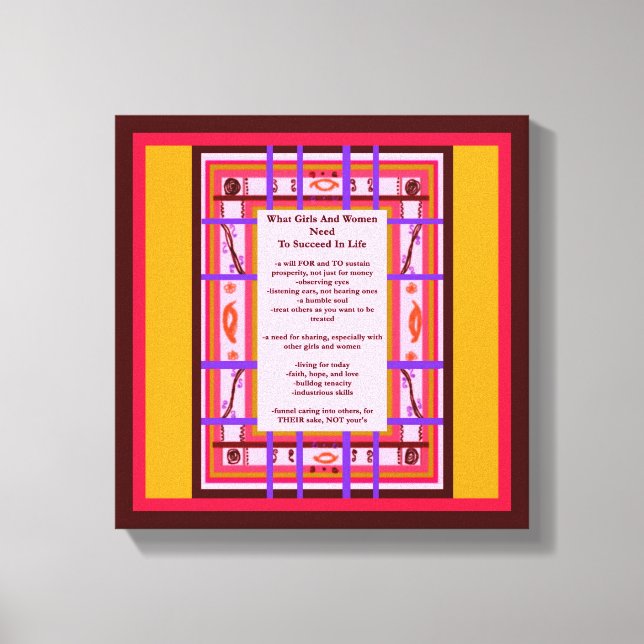 Toile Girl Power Ce dont les filles femmes ont besoin to (Recto)