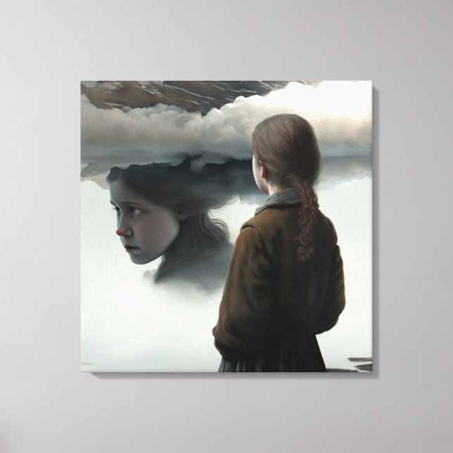 Toile Girl with clouds (Recto)