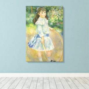 Toile Girl with Hoop de Pierre Renoir, Art Vintage
