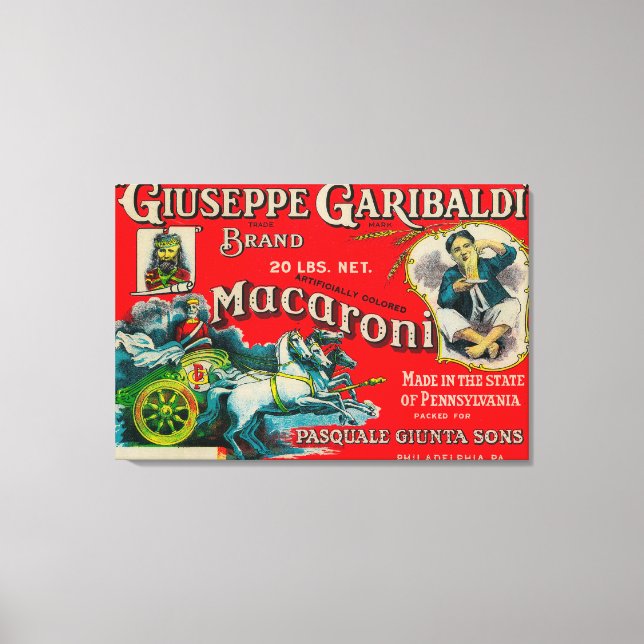 Toile Giuseppe Garibaldi Macaroni Étiquette (Recto)