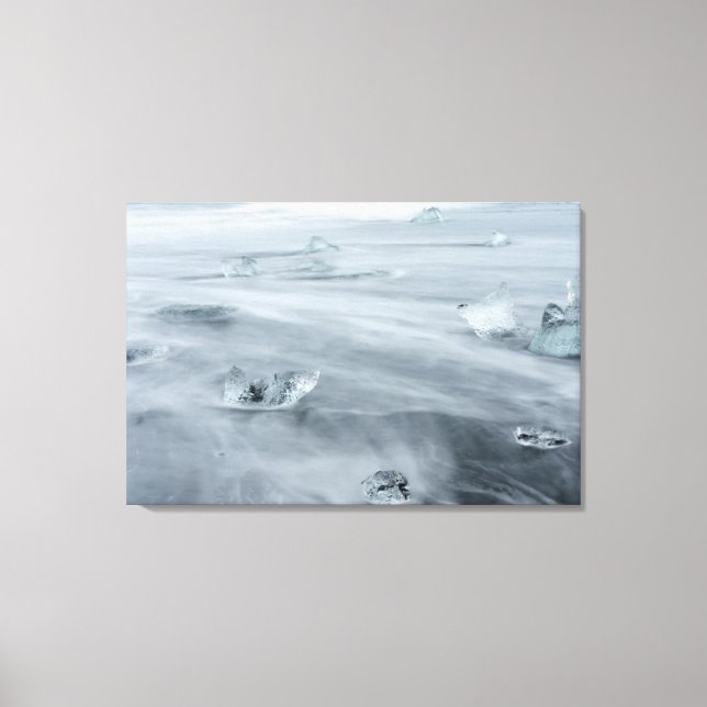 Toile Glace et eau sur une plage, Islande (Recto)