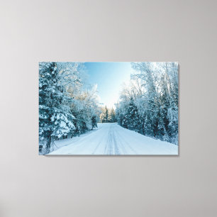 Toile Glace et neige Route d'hiver gelée Russie, Sibér