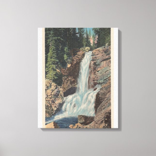 Toile Glacier, MT - Vue de Trick Falls & Medicine (Recto)