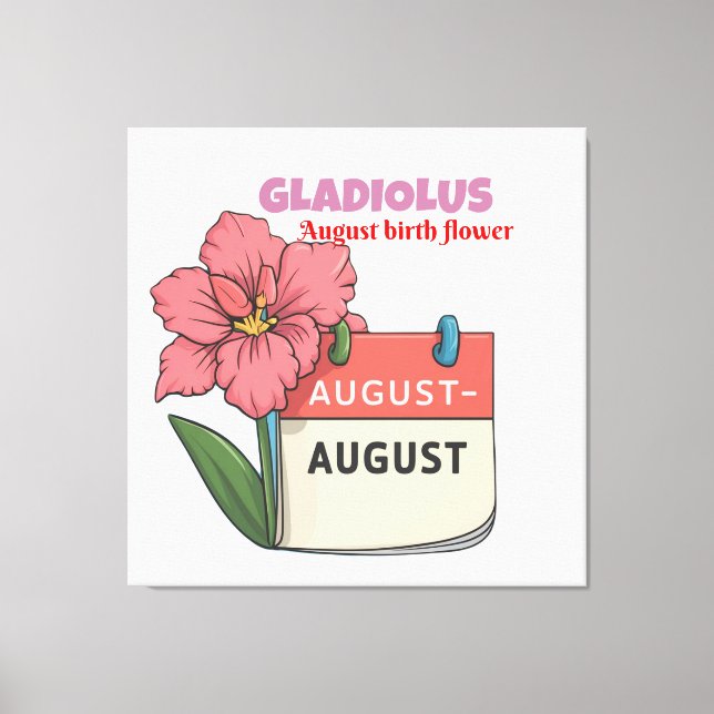 Toile Gladiolus - Fleur De Naissance Pour Août (Recto)