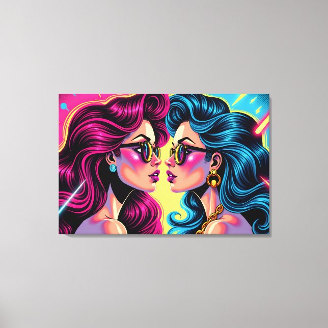 Toile Glam Rock Sisters - Electric Pop Art (Recto)