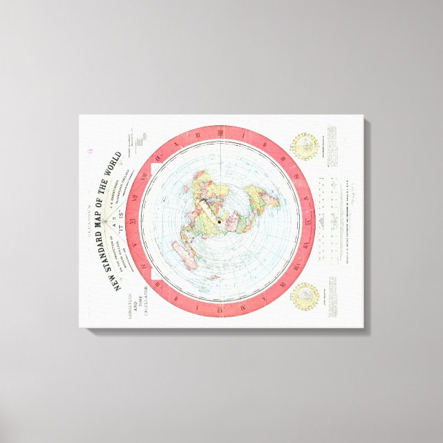 Toile Gleason's NEW STANDARD MAP OF THE WORLD - Canvas (Recto)