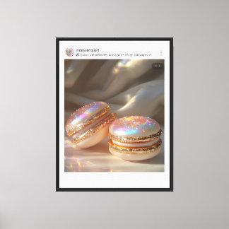 Toile Glittery Macarons Wall Art - Desse douce et parfum