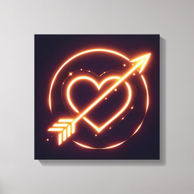 Toile glowing image of a heart with cupid's arrow (Recto)