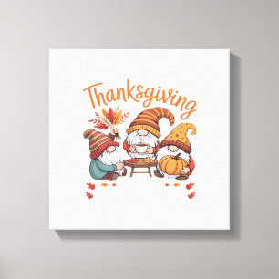 Toile Gnome de Thanksgiving Automne Léopard Dinde T-shir