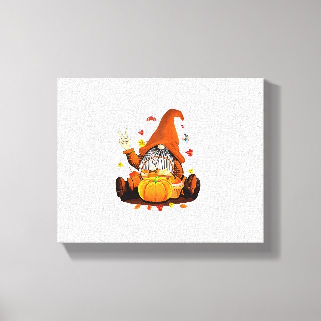 Toile Gnomes Automne Mignonne Halloween Thanksgiving Lon (Recto)