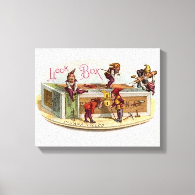 Toile Gnomes de boîte à cigares vintages (Recto)