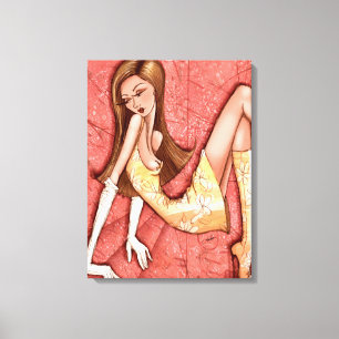 Toile Go-Go Boots Sassy Glam Girl Illustration de mode