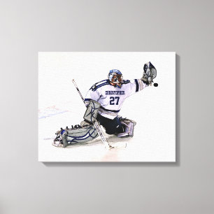 Toile Goalkeeper De Hockey Sur Glace Avec Votre Nom Dess
