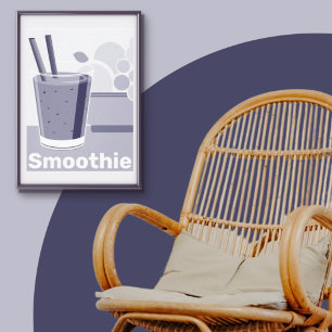 Toile Gobelet de smoothie stylisé blanc-bleu Art de cuis