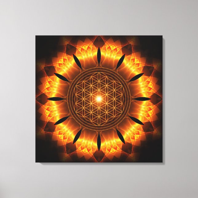 Toile golan power mandala flower of life (Recto)