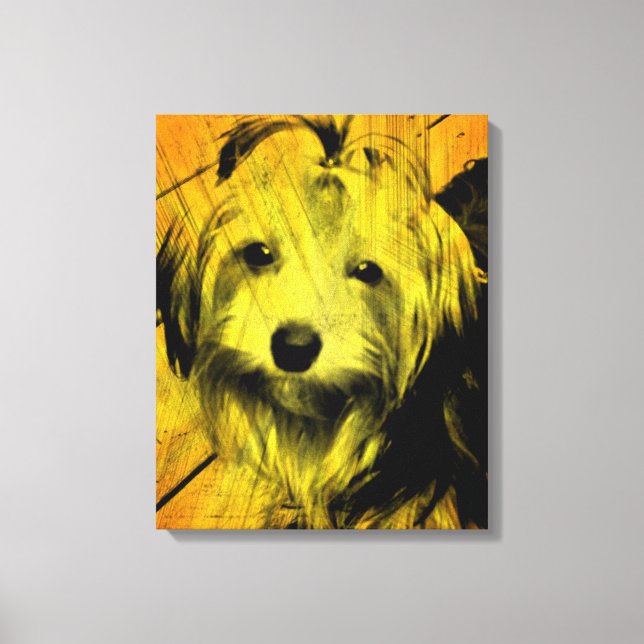 Toile Gold Amber Grunge Yorkshire Terrier Wall Art (Recto)