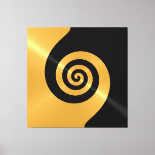 Toile Gold and black stainless steel metal swirl