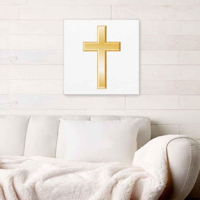 Toile Gold Christian Cross Canvas Art (Christian Cross on Canvas, symbol of the Christian religion.)
