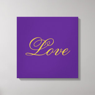 Toile Gold Color Script Love Purple Calligraphy