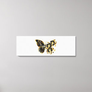 Toile Gold flower Butterfly with Black Orchid