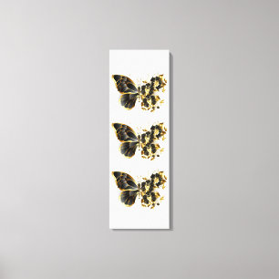 Toile Gold flower Butterfly with Black Orchid