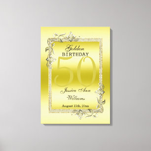 Toile Gold Gem & Parties scintillant 50e anniversaire d'