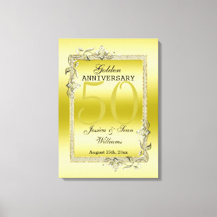 Toile Gold Gem & Parties scintillant 50e Anniversaire du