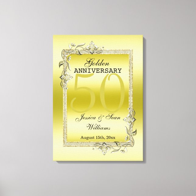 Toile Gold Gem & Parties scintillant 50e Anniversaire du (Recto)