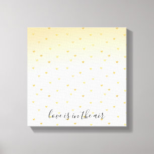 Toile Gold Hearts Ombre Love est dans l'air