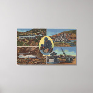 Toile Gold Mining en Californie - Quarz, Dredge