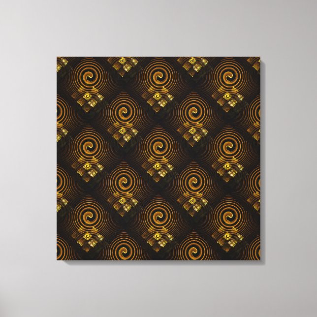 Toile Gold Modern Boho Elegant Abstract Art Pattern #502 (Recto)