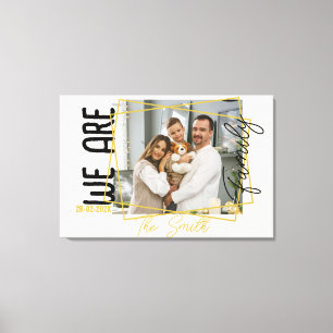 Toile Gold Monogrammed nous sommes photo de famille