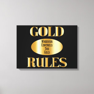 Toile Gold Rules Golden Rule Wall Art